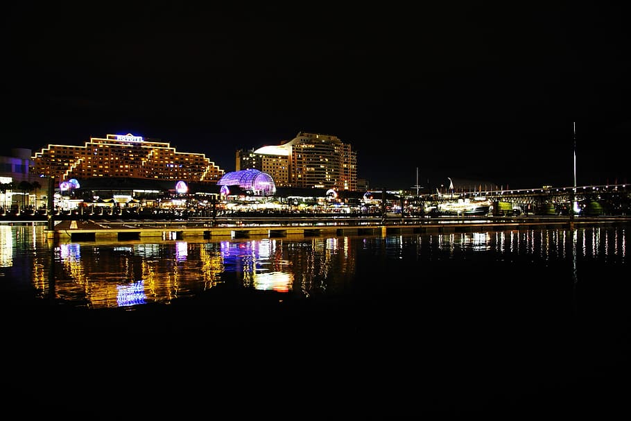 Night View, City, Tabitha, lighting, colorful, mood, in the evening HD wallpaper