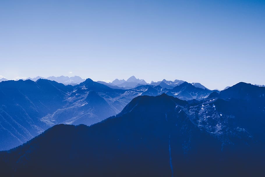 aerial photography of mountains, aerial view of black mountain during daytime HD wallpaper