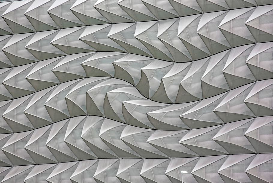gray spike surface, gray and white optical illusion, pattern HD wallpaper