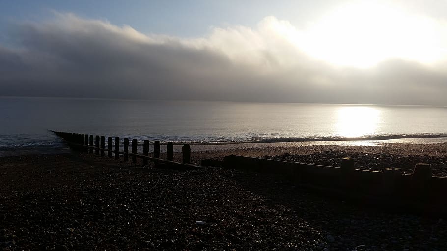 sunset, water, dawn, panoramic, beach, sky, sea, cloud - sky HD wallpaper