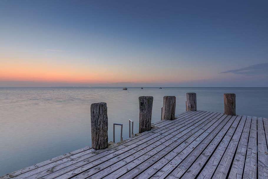 beach, boardwalk, dawn, dock, dusk, horizon, jetty, ocean, pier HD wallpaper