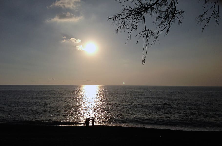 taiwan, pingtung, kenting, beach, sunset, sea, silhouette, nature