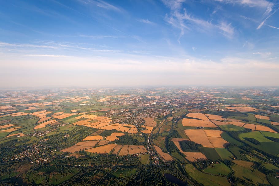 Farms and Landscape of Brocton, England, photos, public domain, HD wallpaper