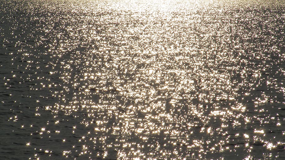 ocean, reflection, water, sunset, full frame, nature, tranquility HD wallpaper