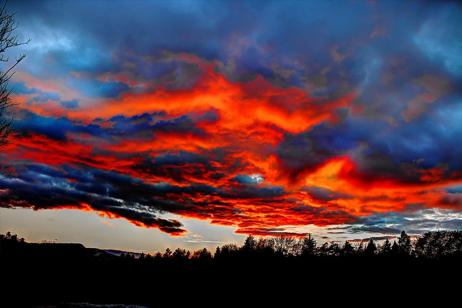 sky, clouds, dramatic, beauty in nature, cloud - sky, sunset HD wallpaper