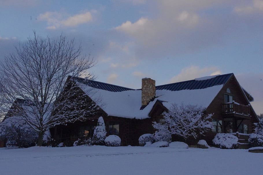 Cabin, Snow, Winter, Rustic, Cold, house, nature, cold - Temperature HD wallpaper