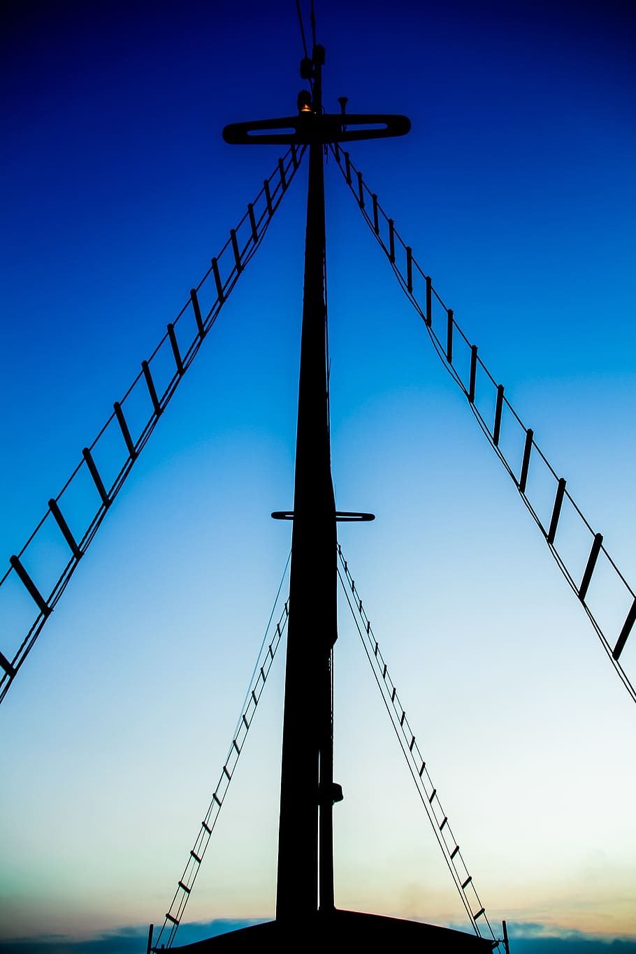 ship, sky, travel, blue, low angle view, clear sky, metal, no people HD wallpaper