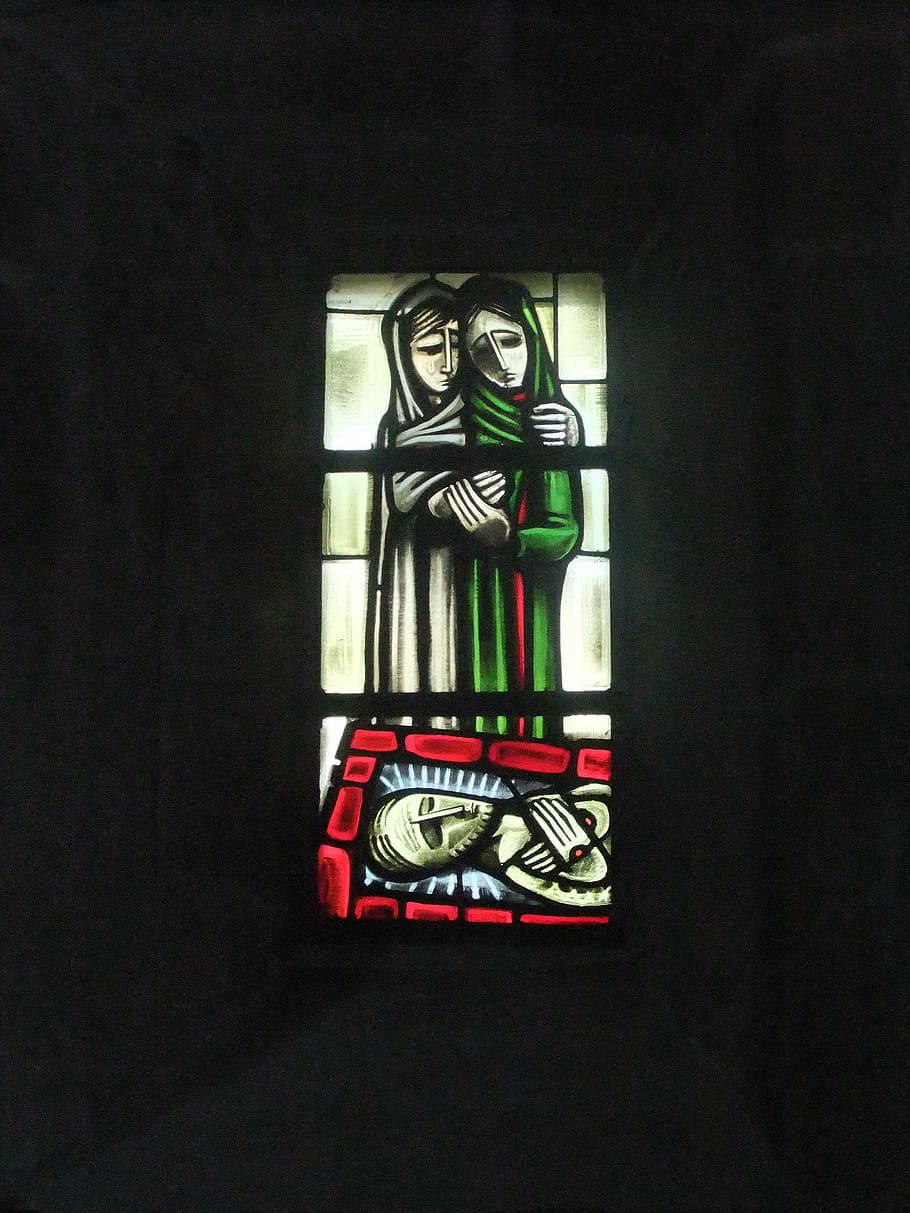 church window, good friday, mourning, jesus, passion, suffering