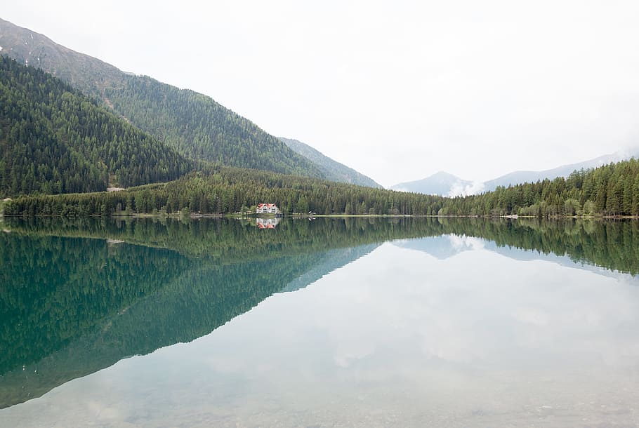 Lake, Mirroring, Reflection, Mood, mountains, south tyrol, alpine HD wallpaper