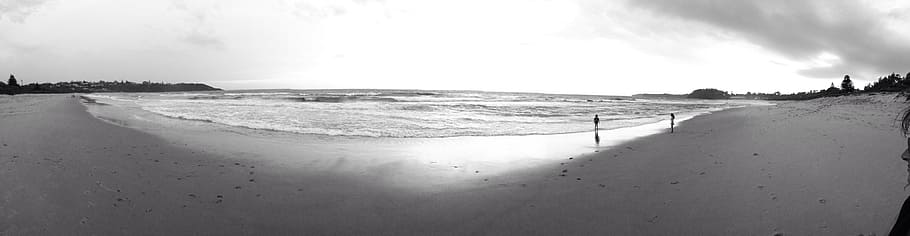 beach, sand, sur, ocean, summer, panoramic, sky, water, cloud - sky HD wallpaper