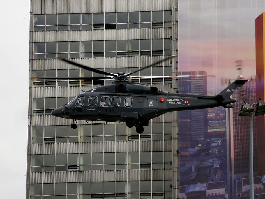 helicopter, katowice, leonardo, augusta, building exterior HD wallpaper