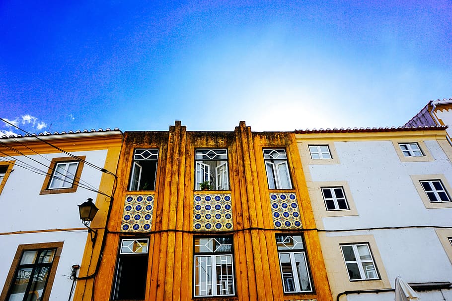 architecture, building, structure, blue, sky, clouds, window HD wallpaper