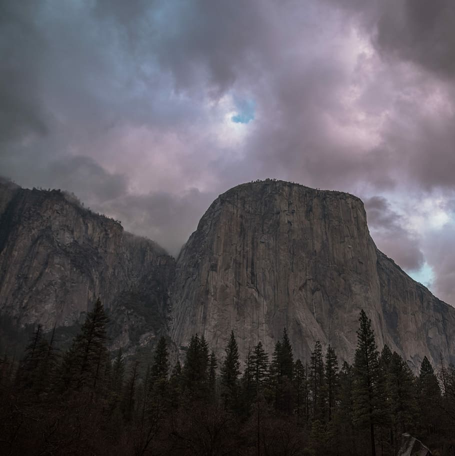 El Capitan, Yosemite National Park, bottom view photo of rock cliff HD wallpaper