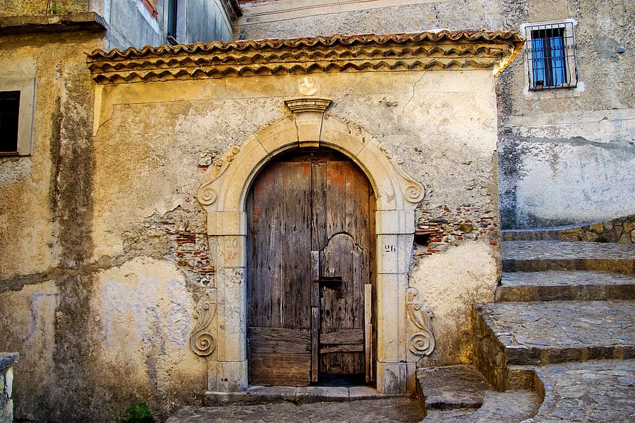 brown wooden door closed at daytime, end, old, casa antica HD wallpaper