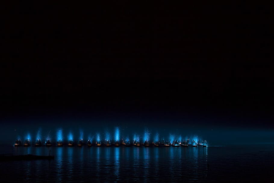 Performance, Dance, Water, Elegance, reflection, night, illuminated HD wallpaper