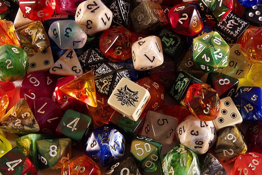 assorted-color dice lot, game, role playing game, large group of objects, HD wallpaper
