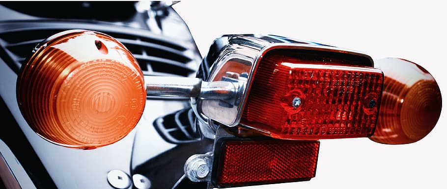 motorcycle, roller, blinker, parking light, metal, drive, chrome HD wallpaper