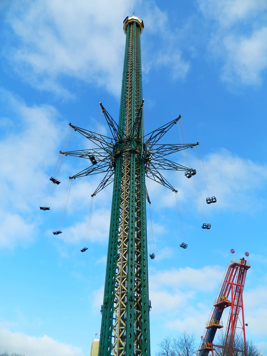 carousel, highest, 139 meters, prater, tower, chain, height HD wallpaper