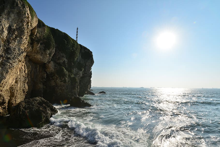 sun, sea, landscape, water, sky, beauty in nature, rock, scenics - nature HD wallpaper