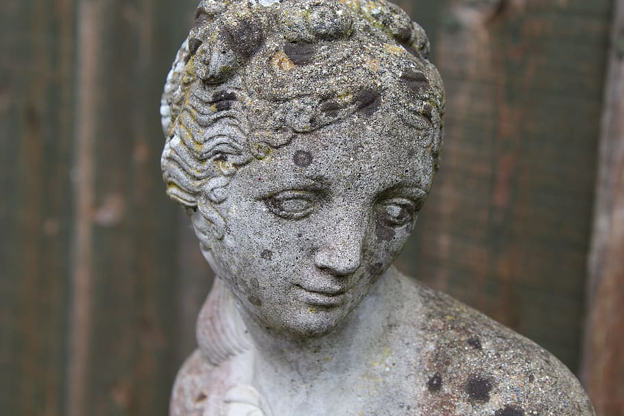 HD wallpaper: statue, sad woman, sad face, stone face, thinking woman ...