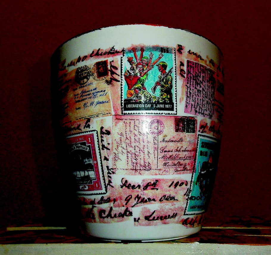 flower pot, stamp, retro, plant, vintage, symbol, nature, design HD wallpaper