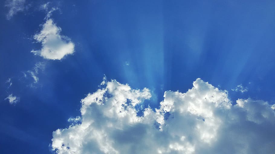 Sky, Clouds, Sun, Light, Summer, cloud - sky, cloudscape, blue HD wallpaper