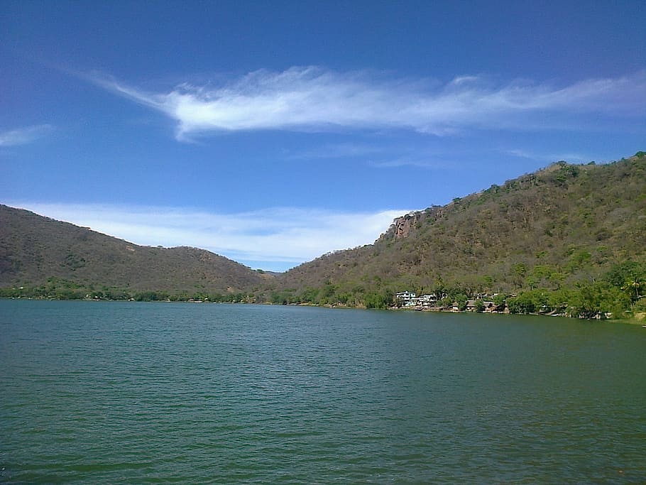 Blue Sky, Clouds, Lake, Mexico, nature, water, mountain, landscape HD wallpaper