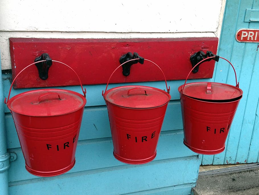 Fire, Water, Bucket, Delete, fire delete, fire fighting water
