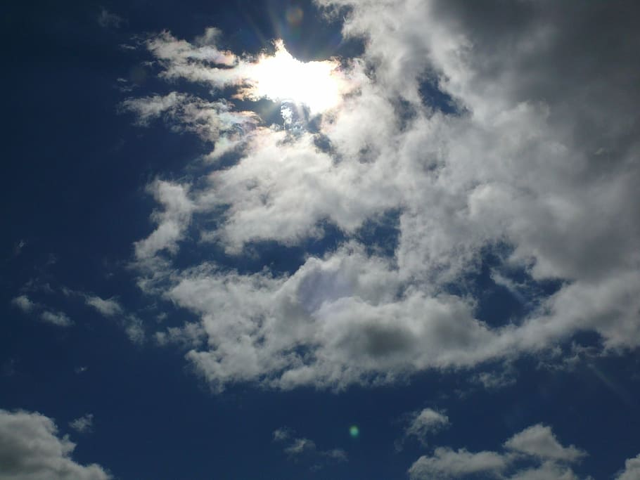 clouds, sky, nature, summer clouds, blue, sunbeam, clouds form HD wallpaper
