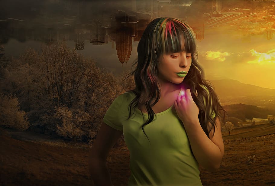 female character wallpaper, fantasy, sci-fi, scifi, woman, young HD wallpaper
