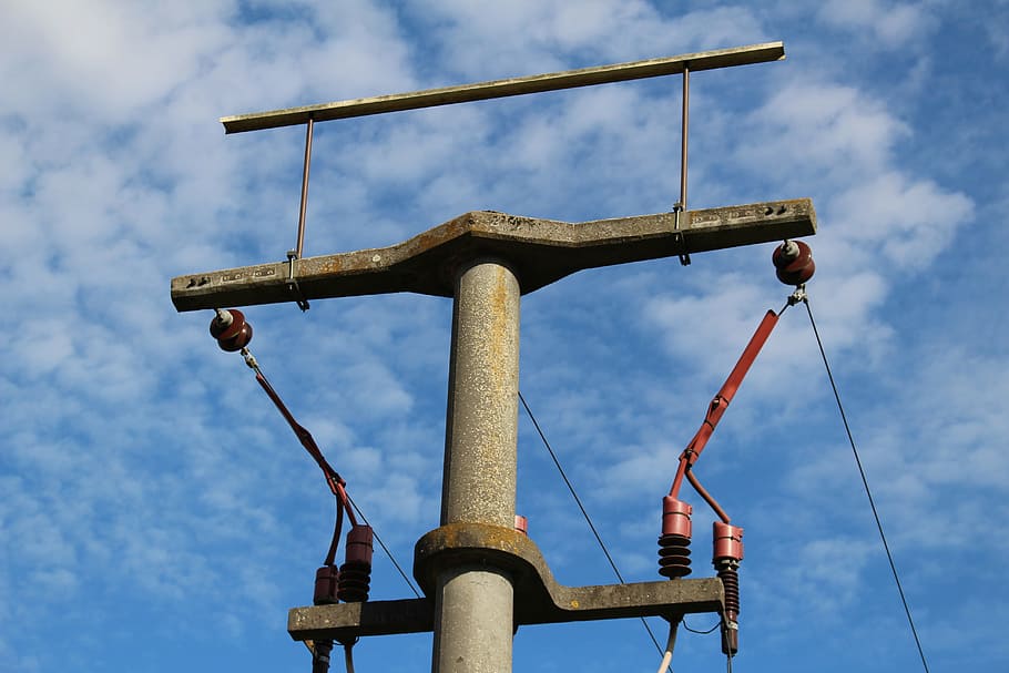 Concrete, strommast, summer, elektrik, stainless, high voltage HD wallpaper