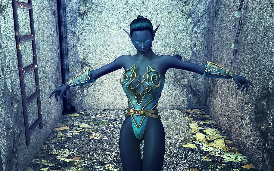 dark, alien, dark side, fantasy, woman, artfully, artistic HD wallpaper