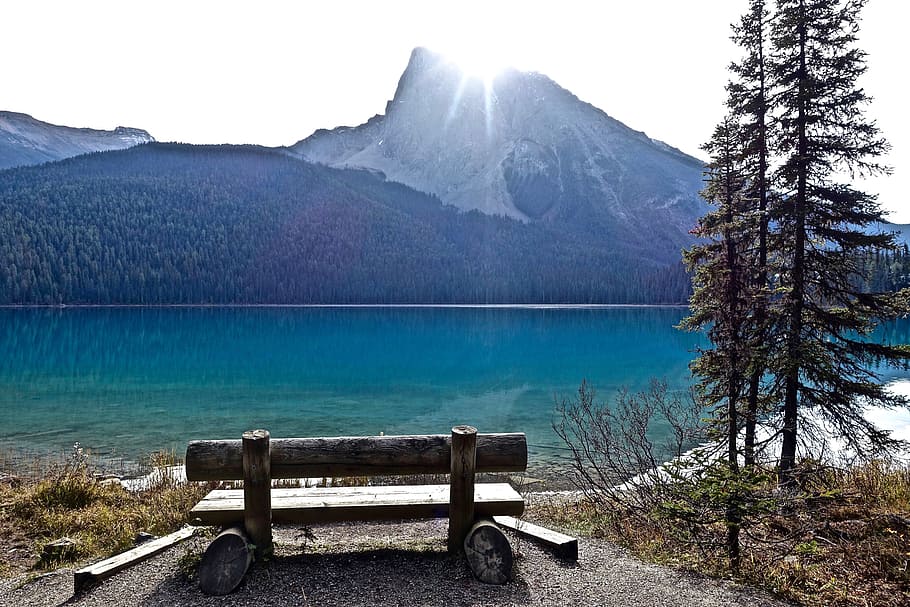 Seat, View, seated, comfortable, mountain lake, nature, scenics HD wallpaper