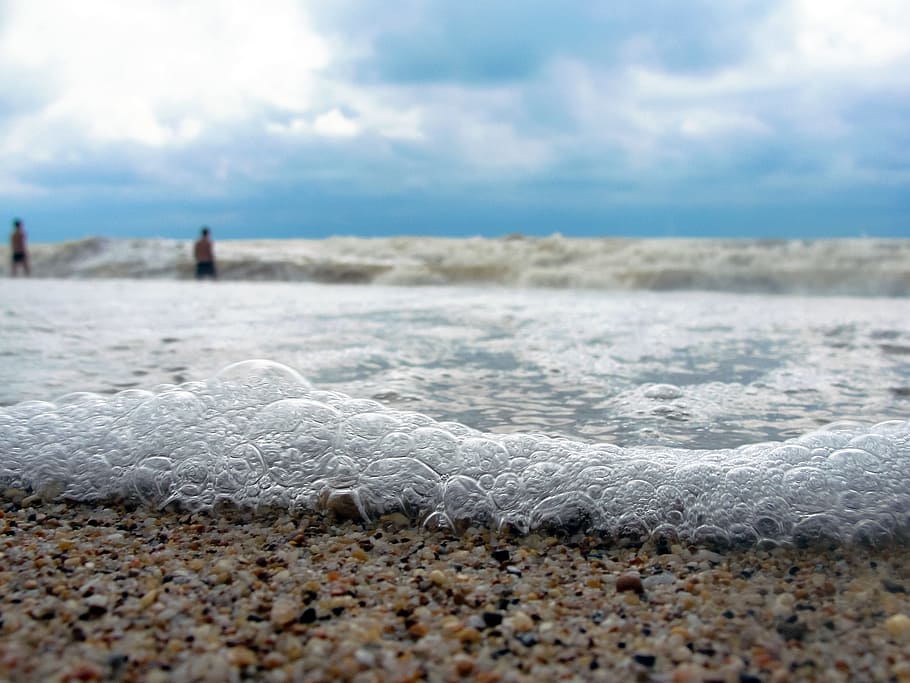 beach, sand, rocks, waves, shore, sunshine, summer, blue, cloud - sky HD wallpaper