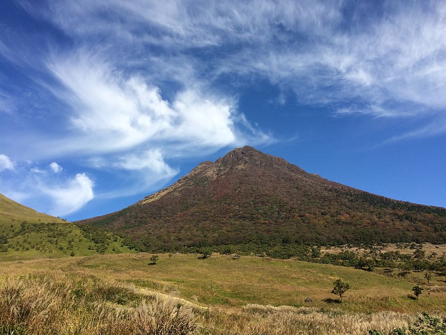 mountain, sky, cloud, fine weather, mountain climbing, yufu HD wallpaper