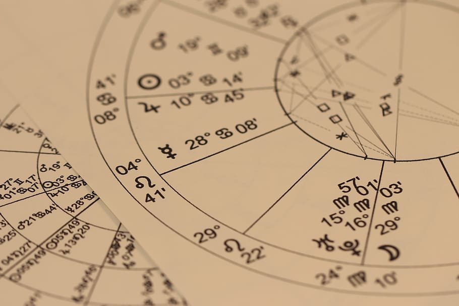 closeup photo of white printing paper, astrology, divination
