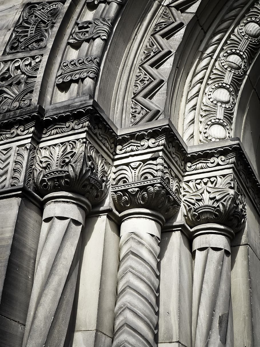 architecture, columnar, building, ornament, historically, rock carving HD wallpaper