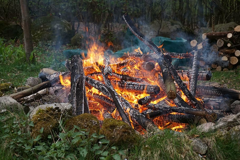 easter fire, fireplace, fire - Natural Phenomenon, flame, heat - Temperature HD wallpaper