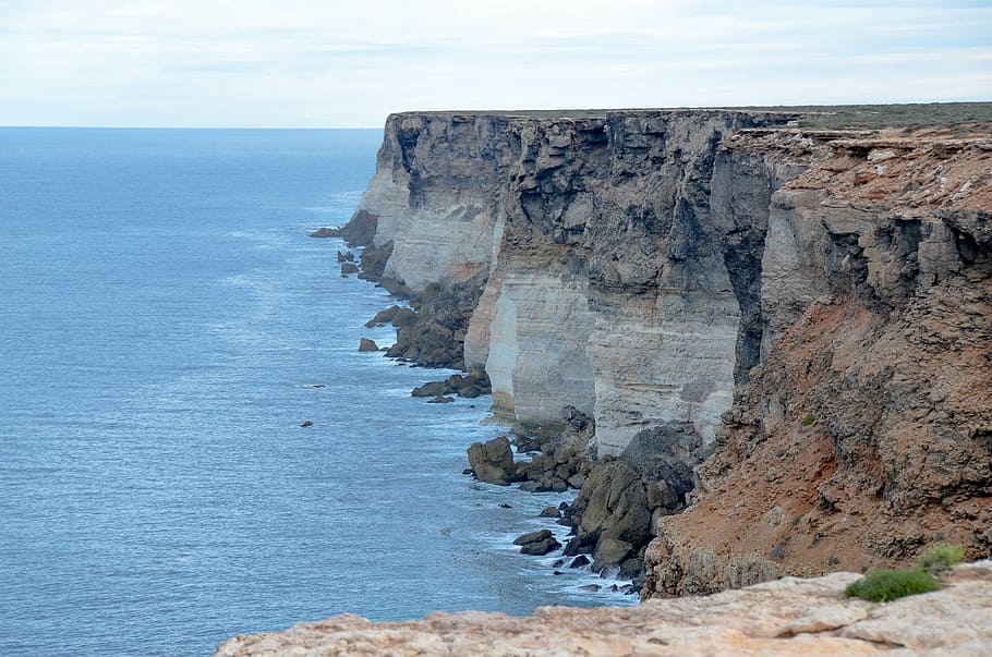 cliffs, ocean, head of bight, nullarbor, coast, coastline, scenic HD wallpaper
