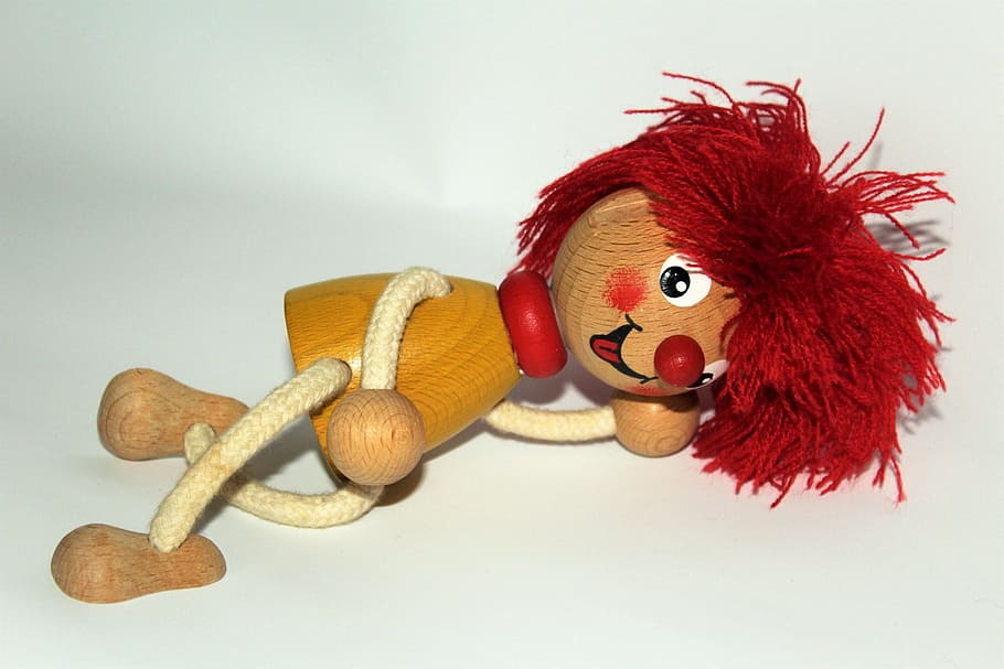 pumuckl, figure, toys, children, cute, holzfigur, red hair, HD wallpaper