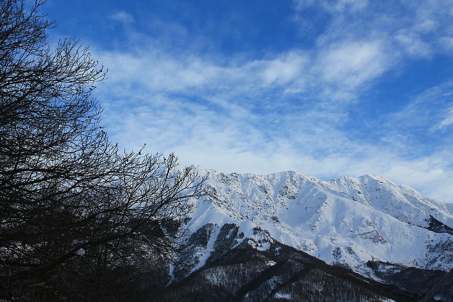 mountain, snow, landscape, cold temperature, sky, winter, beauty in nature HD wallpaper