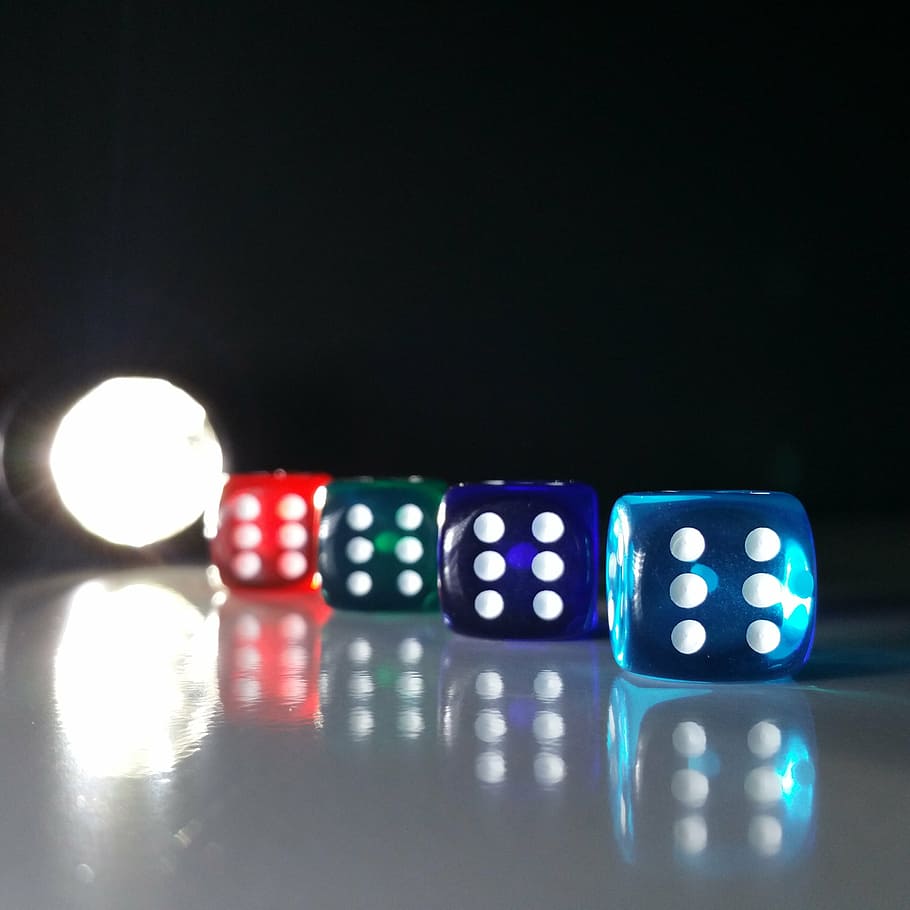 cube, luck, lucky dice, colorful, play, craps, indoors, copy space, HD wallpaper
