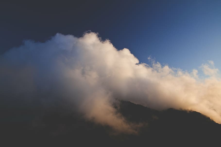 clouds, mountain, nature, sky, cloud - sky, scenics - nature HD wallpaper