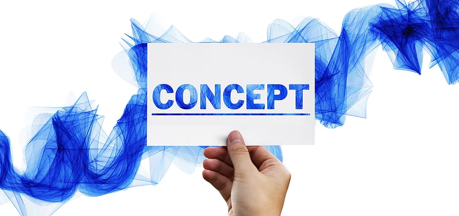 Concept logo, hand, particles, smoke, wave, presentation, marketing HD wallpaper
