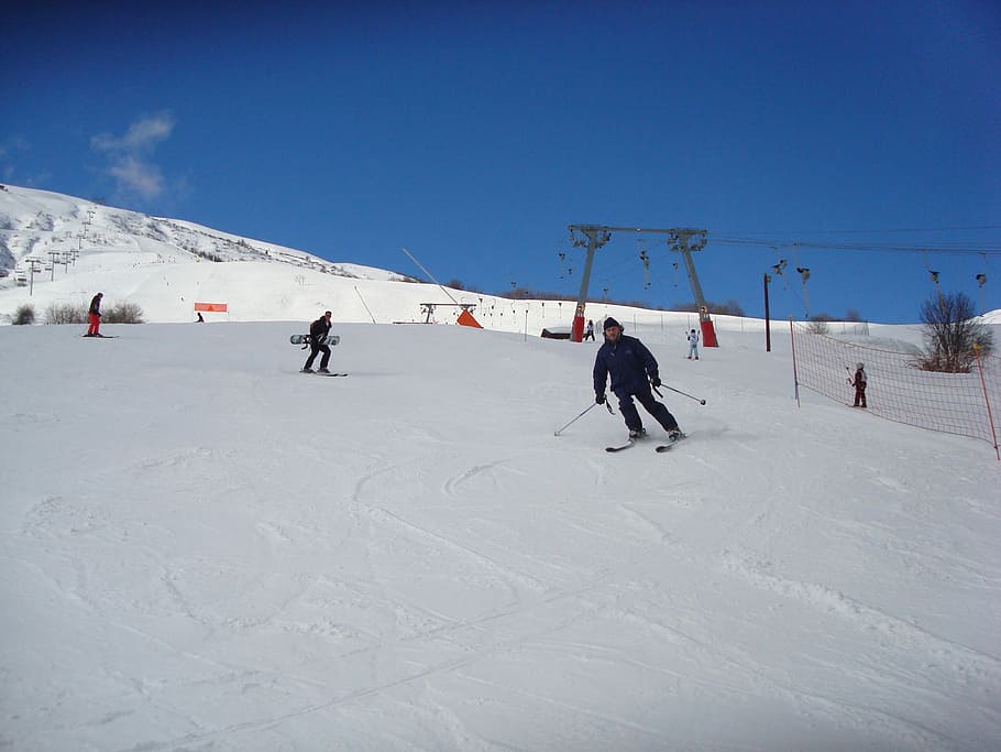 Skiing, Snow, Mountain, Landscape, winter, cold temperature HD wallpaper