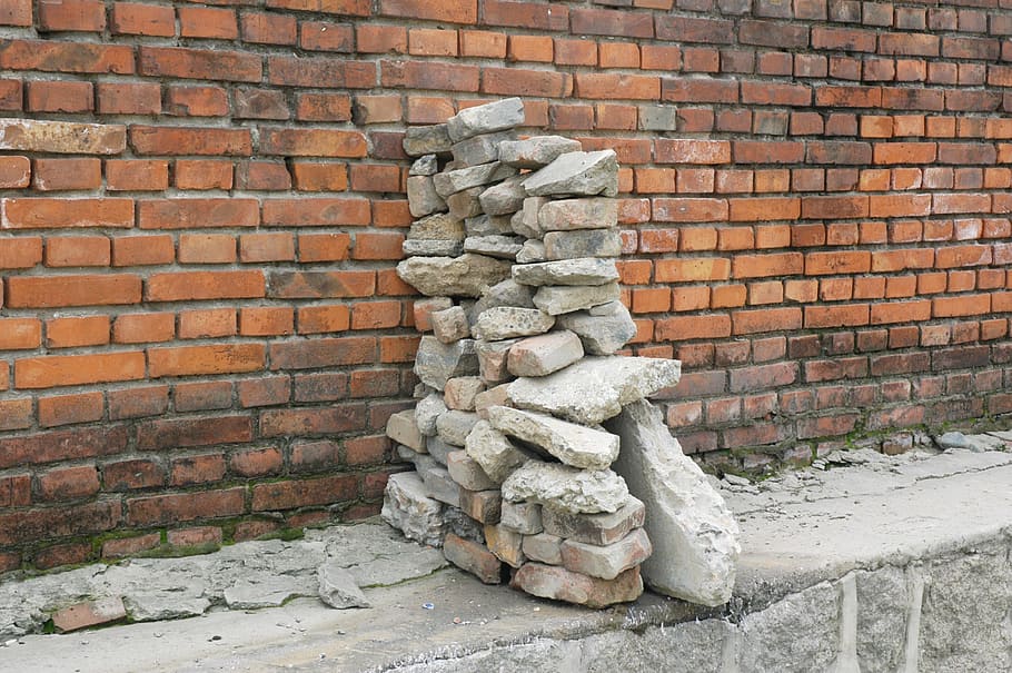 Wall, Brick, Masonry, Rocks, bricks, pile, stack, brickwork HD wallpaper