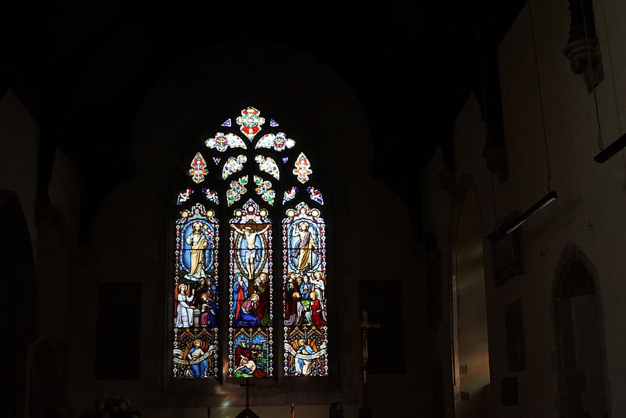 architecture, building, structure, church, window, lights, art HD wallpaper