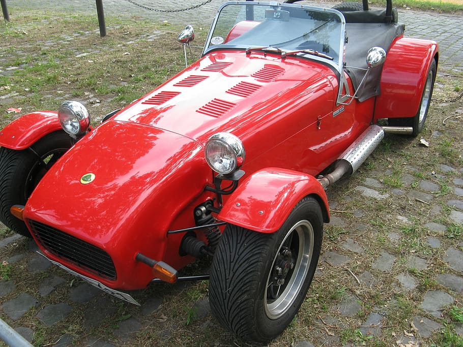 old car, auto, red, oldtimer, lotus, mode of transportation HD wallpaper
