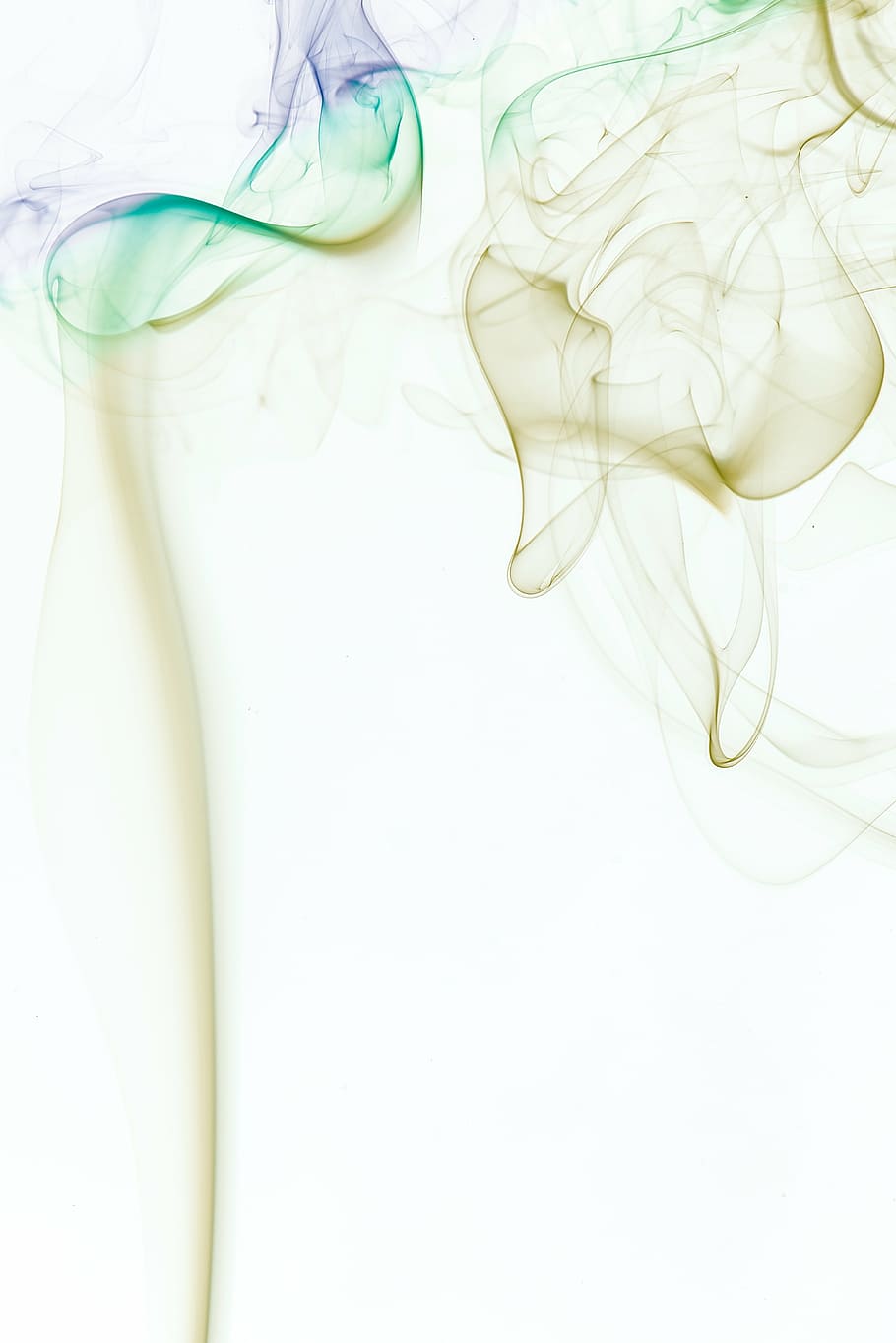 green and teal smoke design, abstraction, highlights, white background HD wallpaper
