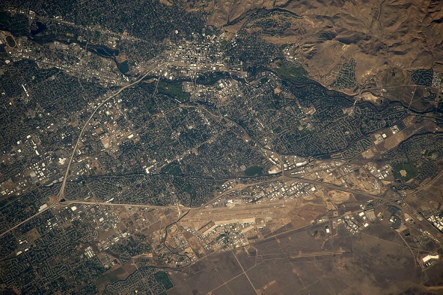 Satellite Image of Boise, Idaho, overhead view, public domain, HD wallpaper